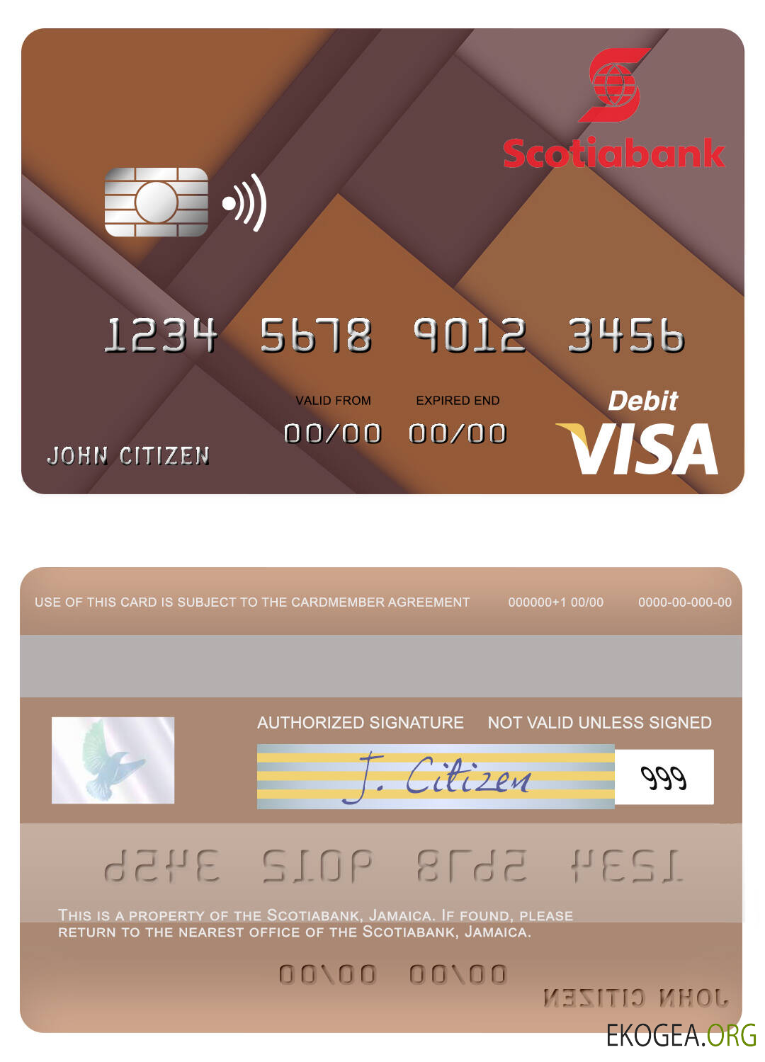 Carte de débit Visa de la Banque Scotia de la Jamaïque